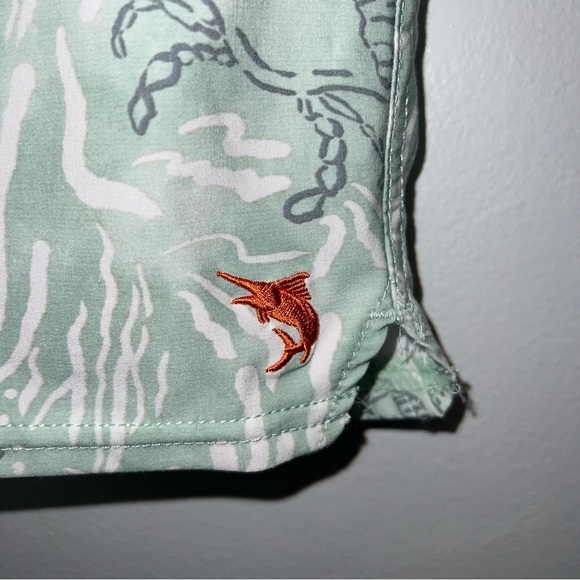 Men’s Salt Life Swim Shorts Trunks Size Large Surfing Fish Lobster Crab Green - Picture 2 of 7